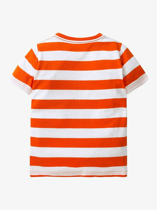 Mini Boden Boy's Friendly Sloth Applique T-Shirt in Orange