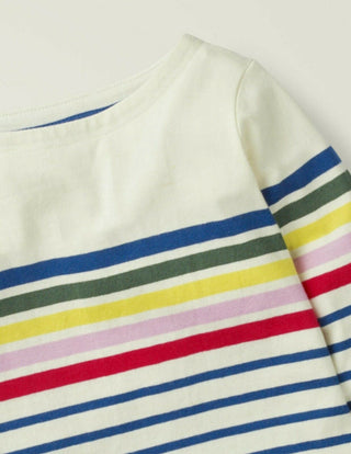 Mini Boden Girl's Breton T-shirt in Blue Multi