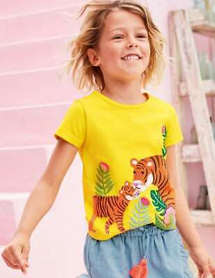 Mini Boden Boy's Big Applique Top in Yellow Tiger