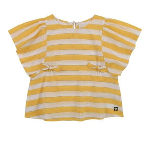 Carrement Beau Girl's Stripe Top in Yellow