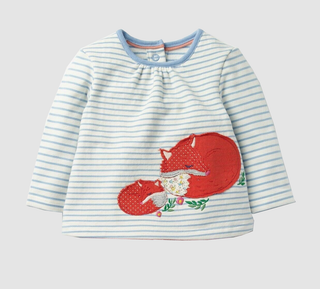 Baby Boden Super Soft Applique Jersey Play Top in Spring Garden